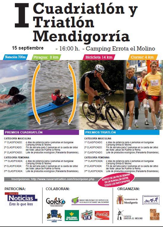 Mendigorria celebrar&aacute; una prueba de Cuadriatl&oacute;n y Triatl&oacute;n BTT
